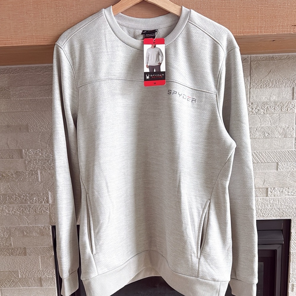 Spyder Active Men's Light Gray Crewneck Top
